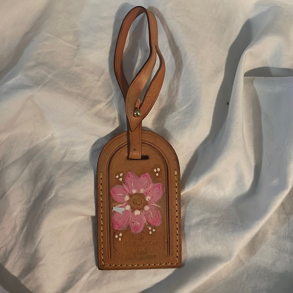 Louis Vuitton hand painted luggage tag